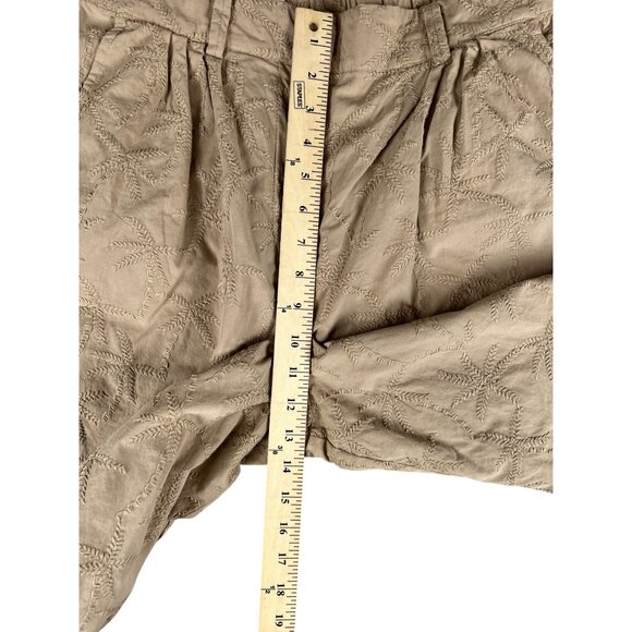 House Of Harlow 1960 Tan Embroidered Cotton Barrel Leg With Elastic Waist US M - Picture 10 of 12